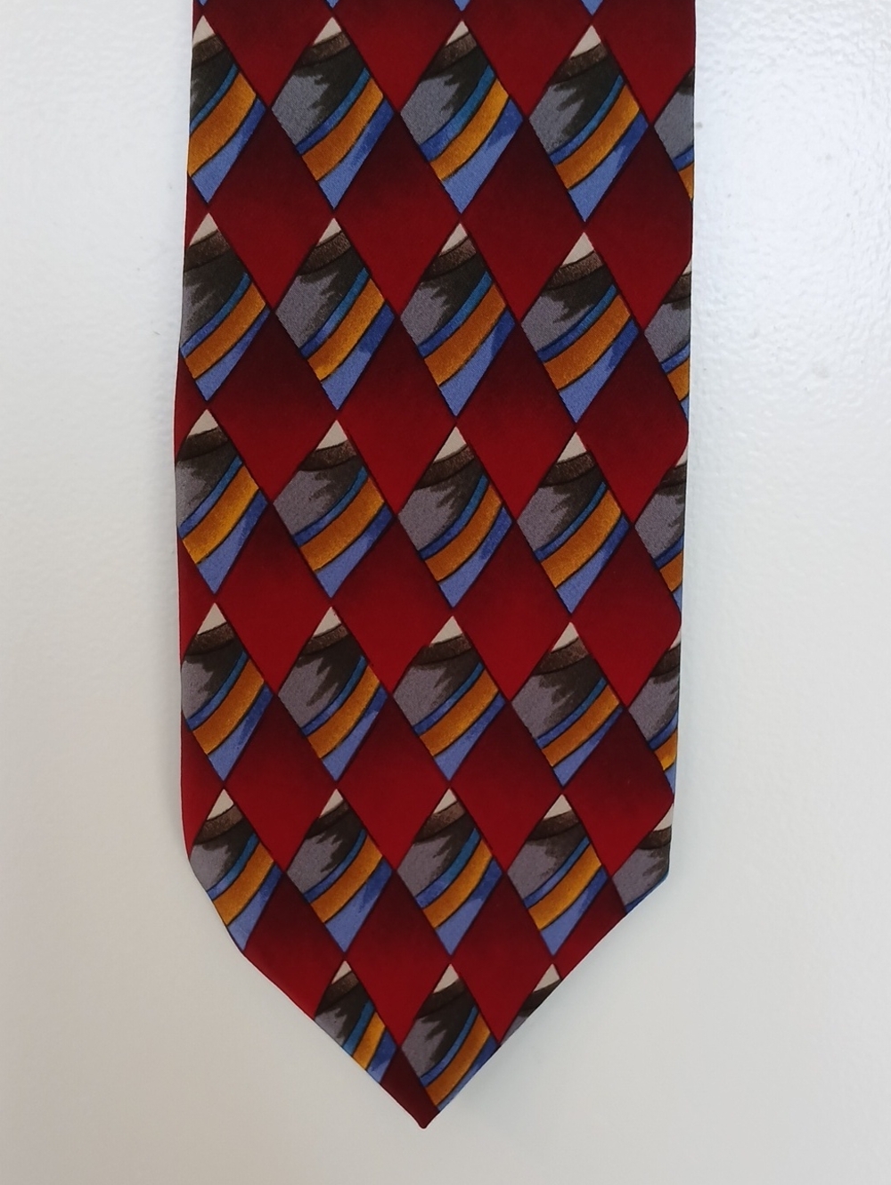 Jerry Garcia Clockworks Collection Eight Silk Tie Red Brown
